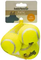 Beeztees hondenspeelgoed tennisballen met pieper vilt d6.5cm geel 3 stuks - afbeelding 3