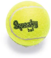 Beeztees hondenspeelgoed tennisballen met pieper vilt d6.5cm geel 3 stuks - afbeelding 2