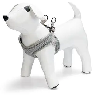 Beeztees hondentuig Parinca instaptuig premium nylon S/M 44-55x2cm licht grijs