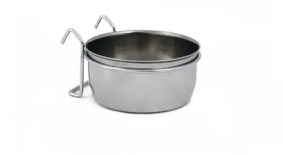 Beeztees hondenvoerbak coopcup inox+haak metaal 600ml 12.5x12.5cm zilver