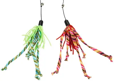 Beeztees kattenhengel streepstaart nylon 50cm – 2 kleuren - afbeelding 2