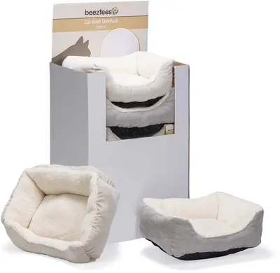 Beeztees kattenmand Mogina pluche 45x37x18cm - 2 kleuren - afbeelding 3