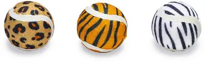 Beeztees kattenspeelballen Jungle print rubber/nylon d4.5h4.5cm multi a3 3 kleuren - afbeelding 2