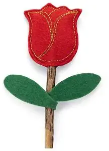 Beeztees kattenspeelgoed catnip en matatabi roos 12x4x2cm bruin/rood
