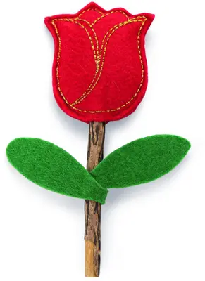 Beeztees kattenspeelgoed catnip en matatabi roos 12x4x2cm bruin/rood - afbeelding 1