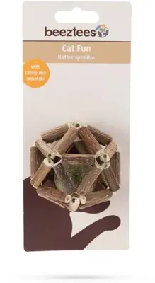 Beeztees kattenspeelgoed catnip/matatabi 7x7x7cm bruin - afbeelding 2