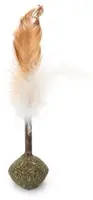 Beeztees kattenspeelgoed catnipbal met matatabi en veren 16x3.5x3.5cm bruin kopen?