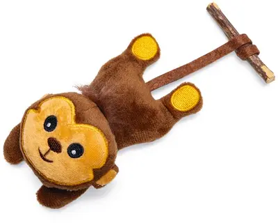 Beeztees kattenspeelgoed Jungle Aap pluche/matatabi 16x7x5cm bruin