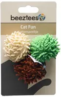 Beeztees kattenspeelgoed Jungle balls ruffles/pluche d4h4cm a3 3 kleuren - afbeelding 5