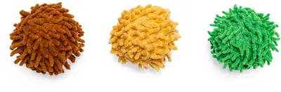 Beeztees kattenspeelgoed Jungle balls ruffles/pluche d4h4cm a3 3 kleuren - afbeelding 1