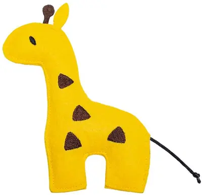 Beeztees kattenspeelgoed Jungle giraf Cody vilt 17x14x1.5cm geel - afbeelding 1