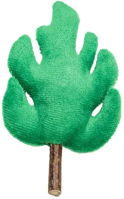 Beeztees kattenspeelgoed jungle matatabi blad vilt 12x8x3cm groen - afbeelding 1