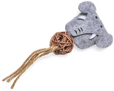 Beeztees kattenspeelgoed Jungle olifant Sola vilt 18x6x4cm grs - afbeelding 1