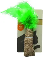 Beeztees kattenspeelgoed Jungle palmboom touw/veren 20x4x3cm bruin/groen - afbeelding 4