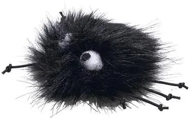 Beeztees kattenspeelgoed Jungle spin Sila met bel pluche 10x5x4cm zwart - afbeelding 3