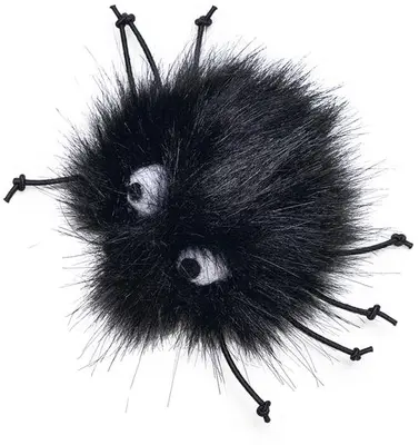 Beeztees kattenspeelgoed Jungle spin Sila met bel pluche 10x5x4cm zwart - afbeelding 1