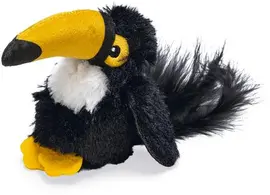 Beeztees kattenspeelgoed Jungle toekan Kanoe pluche 20x10x5cm zwart - afbeelding 2