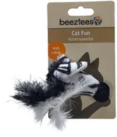 Beeztees kattenspeelgoed Jungle zebra Sazu pluche 16x8x5cm zwart/wit - afbeelding 2