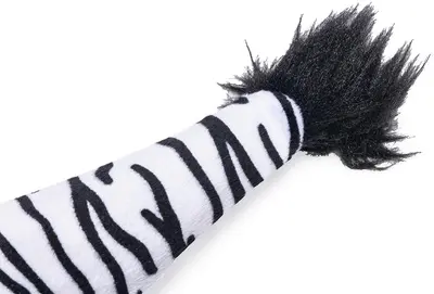 Beeztees kattenspeelgoed Jungle zebrastaart pluche 30x8x3cm zwart/wit - afbeelding 2