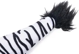 Beeztees kattenspeelgoed Jungle zebrastaart pluche 30x8x3cm zwart/wit - afbeelding 2