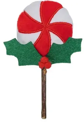Beeztees kattenspeelgoed Kerst lolly pluche/matatabi 14x8x2 cm multi kleur - afbeelding 1