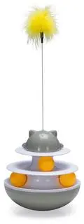 Beeztees kattenspeelgoed Sapi interactief plastic 19x19x48cm grijs