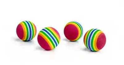Beeztees kattenspeelgoed speelballen zacht luxe 4st d4h4cm multi