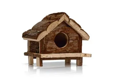 Beeztees knaagdierhuis dennenhout 15x15x6.5cm bruin