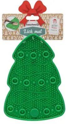 Beeztees likmat voor honden Kerstboom siliconen 23x16x1cm groen - afbeelding 6