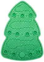 Beeztees likmat voor honden Kerstboom siliconen 23x16x1cm groen - afbeelding 2