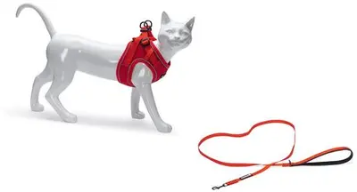Beeztees Parinca kattentuig met lijn rood M/L