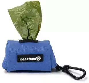 Beeztees poepzakhouder Limpa nylon incl. 15 zakjes 7.5x3.5x4cm blauw