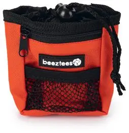Beeztees poepzakhouder met beloningstasje Ordena nylon incl. 15 zakjes 8x4x10cm rood