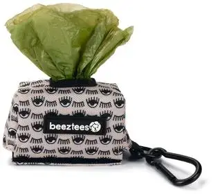 Beeztees poepzakhouder met zakjes nylon 7.5x3.5x4cm beige