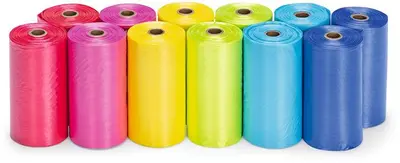 Beeztees poepzakjes navulling regenboog plastic 6x3x3cm multi kleur 12x20stuks - afbeelding 3