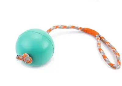 Beeztees speelbal aan koord rubber 30x7.5x7.5cm mint