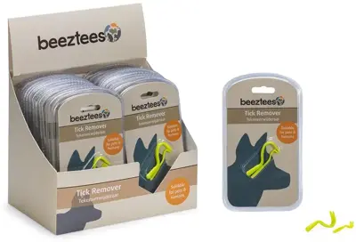 Beeztees tekentang plastic 2 stuks 4.5x0.6x0.4cm en 6x1x0.4cm groen