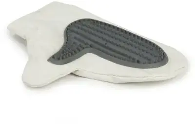 Beeztees verzorgingshandschoen hond waterafstotend nylon wit/grijs 26x19x2,5 cm