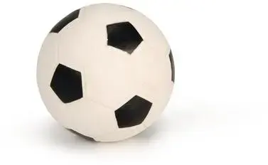 Beeztees voetbal latex 10.5cm zwart wit
