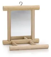 Beeztees vogelspeelgoed landspiegel dennenhout 11x10x9cm bruin