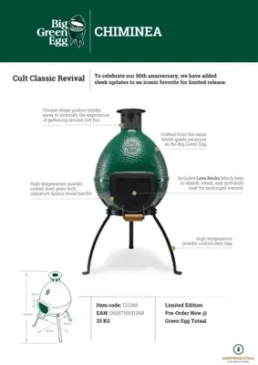 Big Green Egg Chiminea limited edition - afbeelding 11