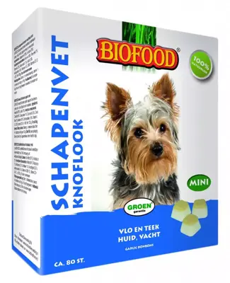 Biofood schapenvet bonbons knoflook vlo & teek mini 80st