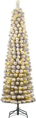 Black Box Trees Charlton Pilar grote verlichte kerstboom besneeuwd groen 260cm - 230 lampjes - afbeelding 4