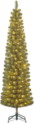 Black Box Trees Charlton Pilar grote verlichte kunstkerstboom groen 260cm - 230 lampjes - afbeelding 4