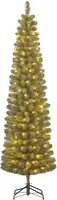 Black Box Trees Charlton Pilar grote verlichte kunstkerstboom groen 260cm - 230 lampjes - afbeelding 4