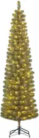 Black Box Trees Charlton Pilar grote verlichte kunstkerstboom groen 260cm - 230 lampjes - afbeelding 1