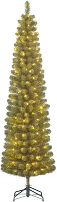 Black Box Trees Charlton Pilar grote verlichte kunstkerstboom groen 260cm - 230 lampjes - afbeelding 1