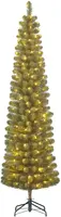Black Box Trees Charlton Pilar grote verlichte kunstkerstboom groen 260cm - 230 lampjes - afbeelding 1