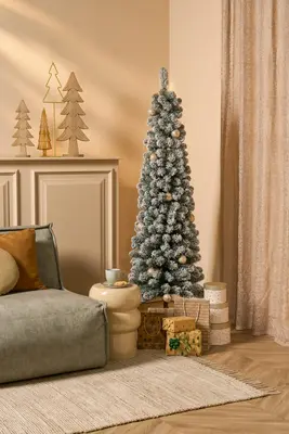 Black Box Trees Charlton Pilar kunstkerstboom besneeuwd groen 185cm - afbeelding 2