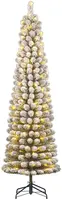 Black Box Trees Charlton Pilar verlichte kerstboom besneeuwd groen 155cm - 90 lampjes - afbeelding 1